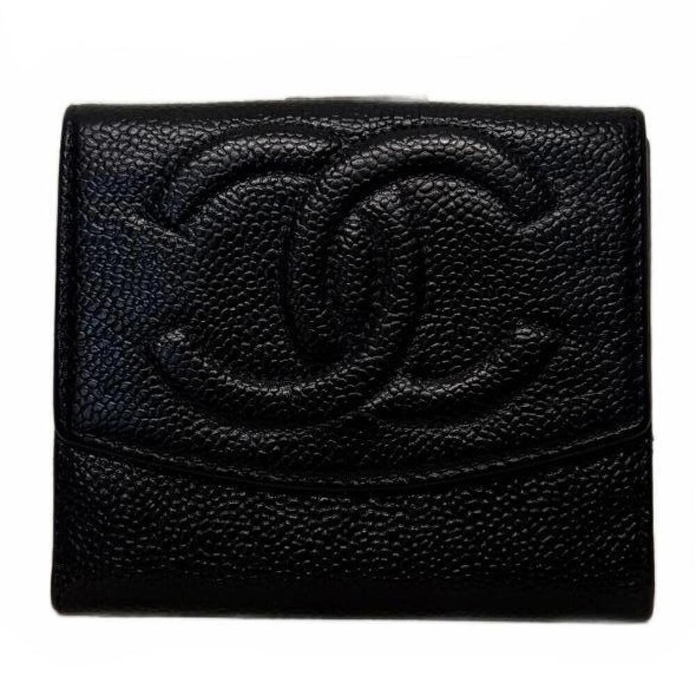 Chanel Black Caviar Leather Wallet- Great Used Condition